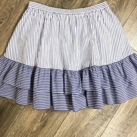 NWOT J. Crew Striped Ruffle Skirt - Picture 6 of 8
